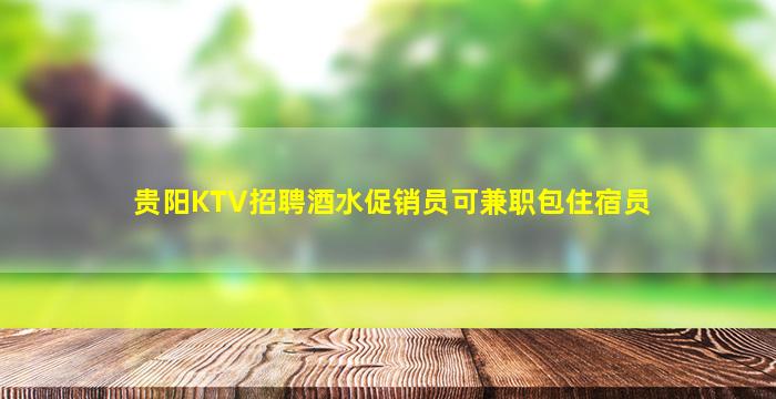 贵阳KTV招聘酒水促销员可兼职包住宿员